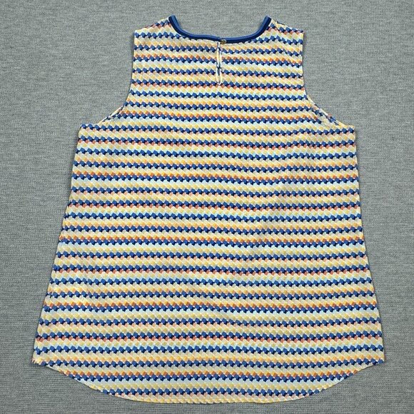 Tommy Hilfiger Womens Multicolor Geometric Tank Top Keyhole Back Stripes Size XL - Picture 7 of 13